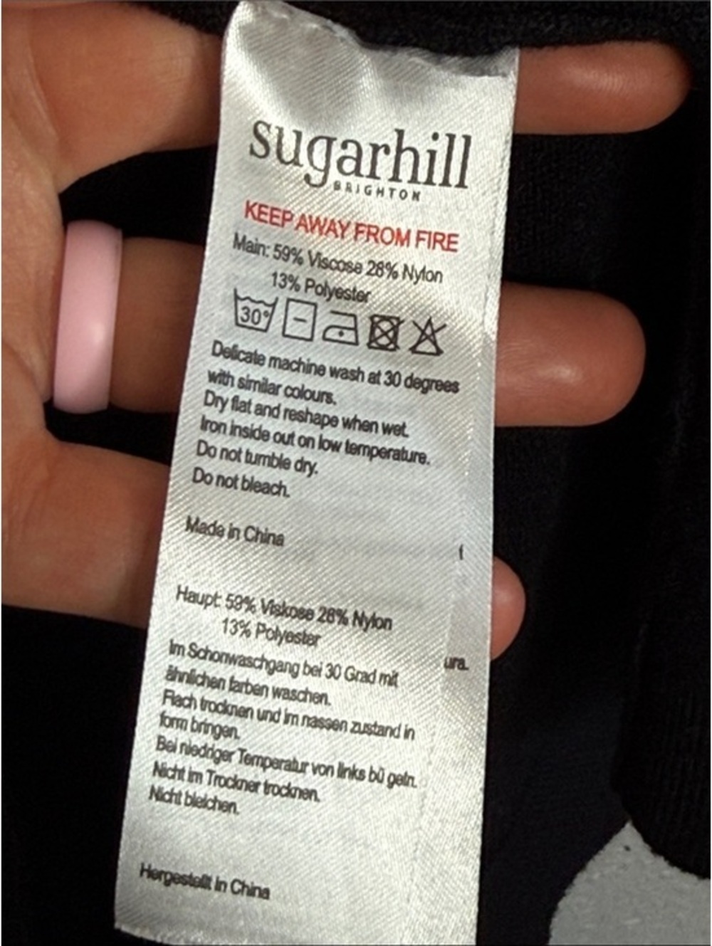 Sugarhill Brighton Colorblock Sweater Dress Black Pink Long Sleeve US 10 - Picture 3 of 4